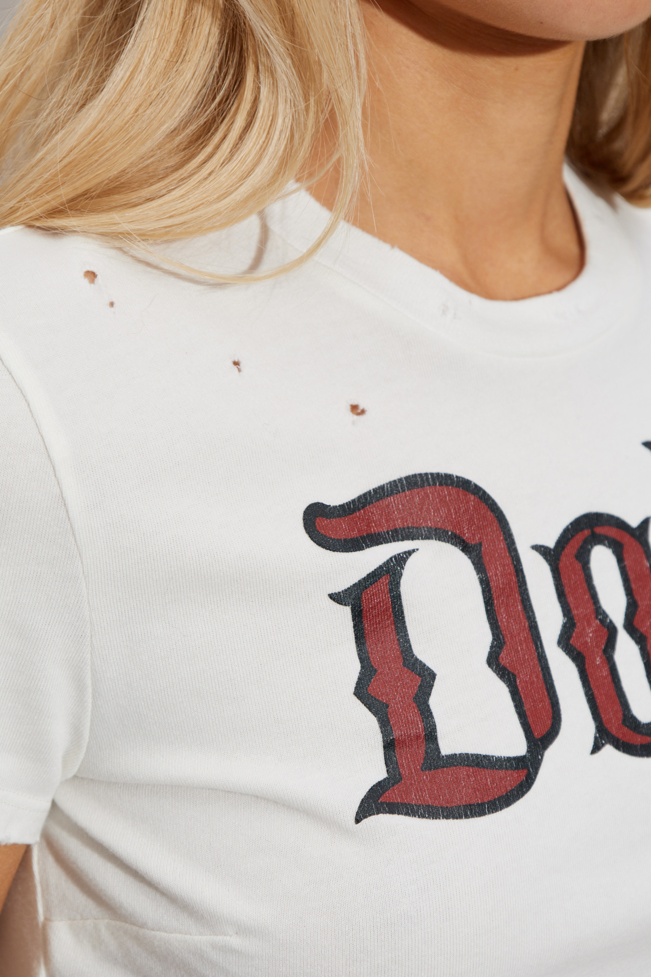 Dolce & Gabbana カットソー Majolica-print poplin crop top in Multicolor for Women